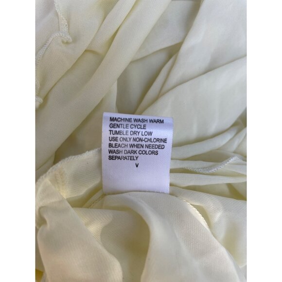 Miss Elaine Silk Essence Cream Nightgown M Lace Trim Nylon Short Sleeves Made In - Picture 13 of 13